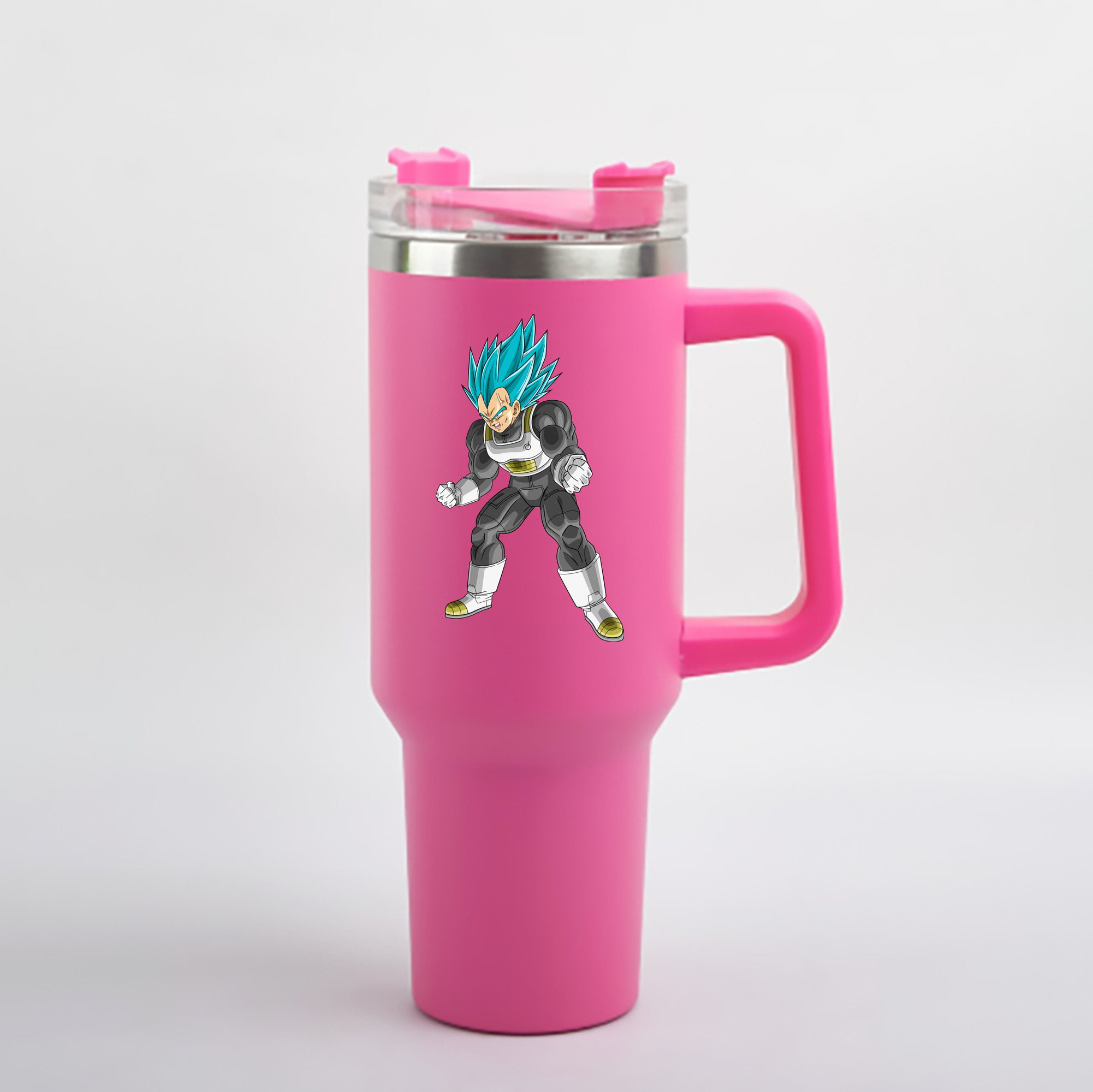 （画像用） ドラゴンボール ベジータ四世（Bejīta Yonsei）DRAGON BALL Vegeta IV 1200mL車用タンブラー - クリスタルステッカー（プラスチックストロー付き）